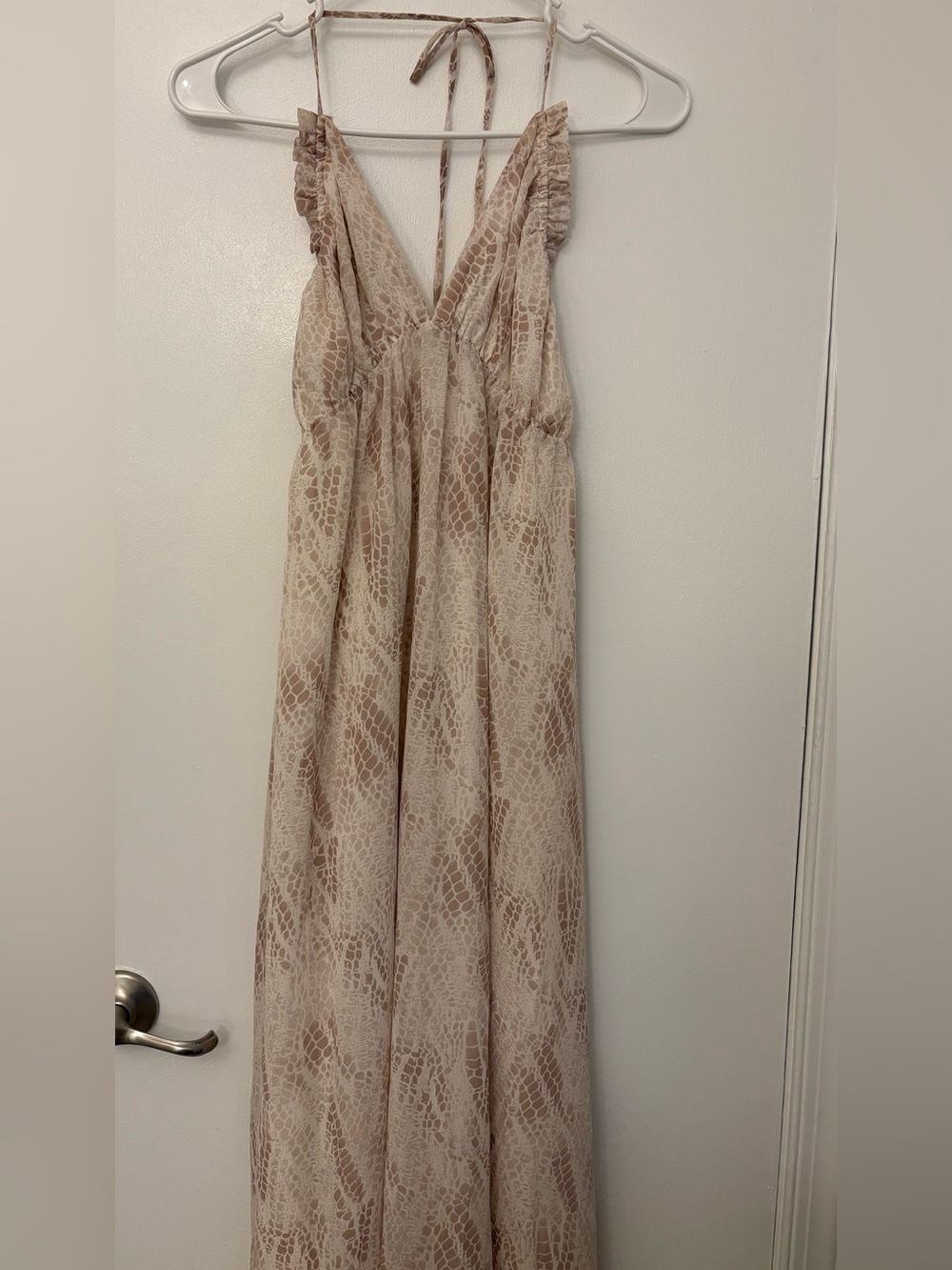 Lush - Light Pink Snake Print Maxi Dress